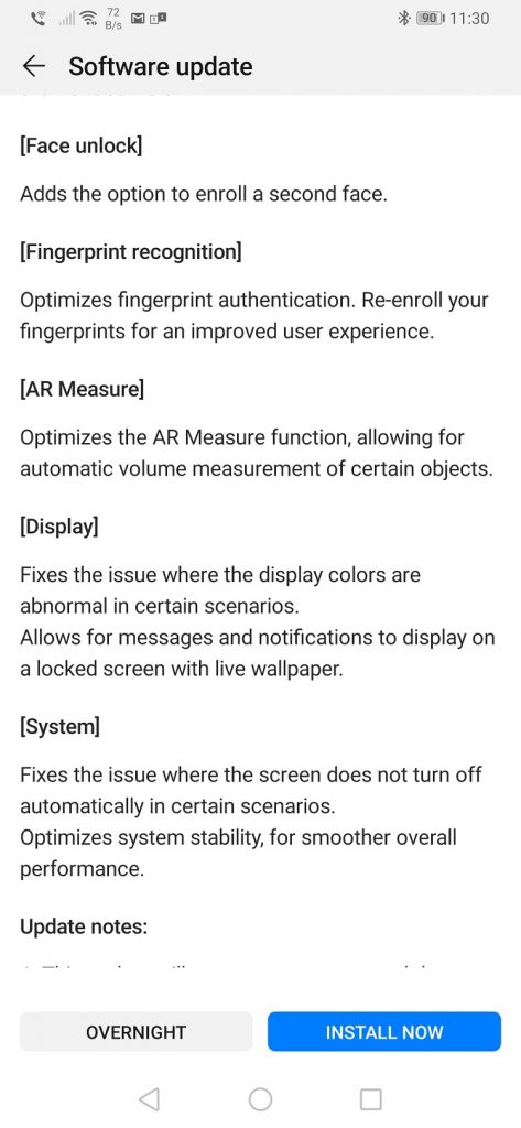 Huawei P30 Pro primeste update-ul EMUI 9.1.0.178 (C431ER2P2)