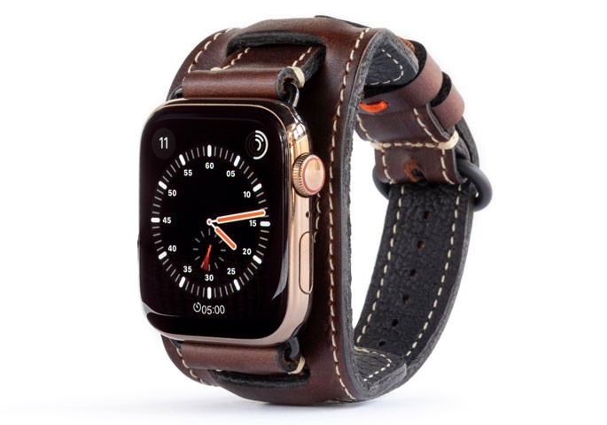 Curea de piele Pad & Quill pentru Apple Watch.