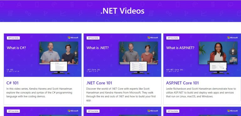 Cei interesați să învețe mai multe depre .NET Core (mai ales că acum s-a lansat .NET Core 3) pot să acceseze o colecție largă de tutoriale video.