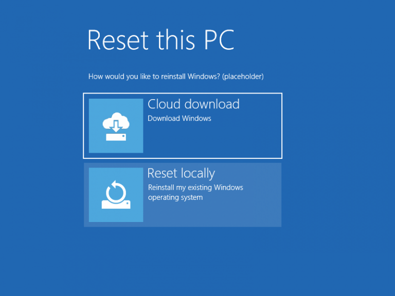 Windows 10 Insider Preview Build 18970 aduce optiunea de restaurare din cloud