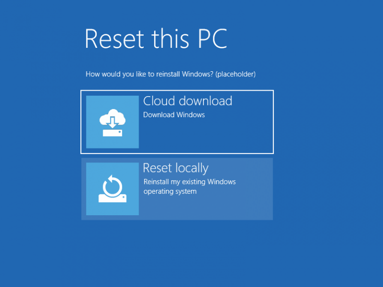 Windows 10 Insider Preview 18970 (20H1) aduce posibilitatea de restaurare a Windows-ului folosind Cloud download.