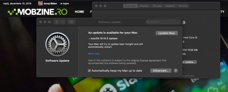 E disponibil update-ul macOS Catalina: 10.15.2