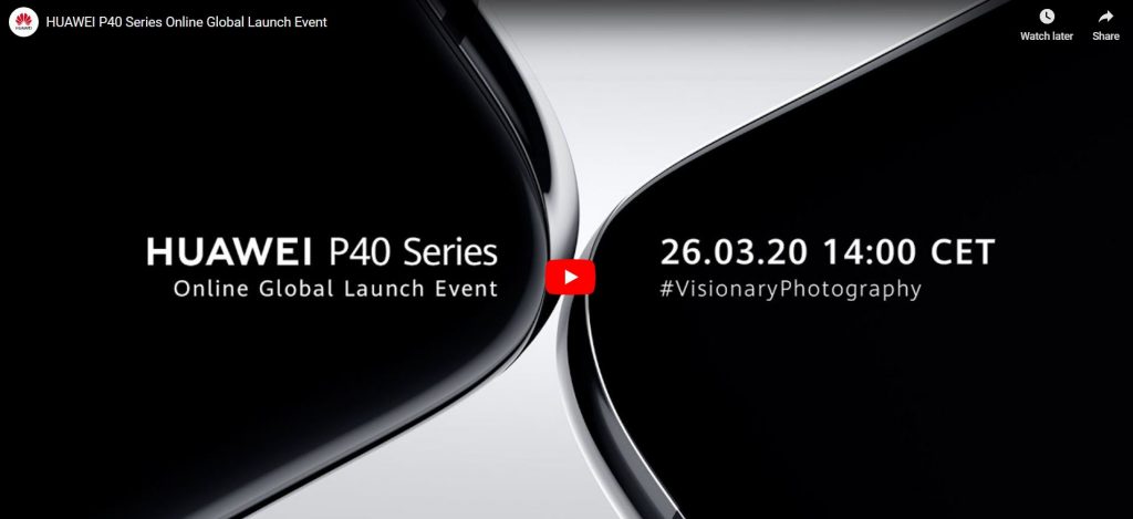 Lansarea Huawei P40 poate fi urmărită astăzi de la ora 15:00 pe canalul de YouTube al Huawei.