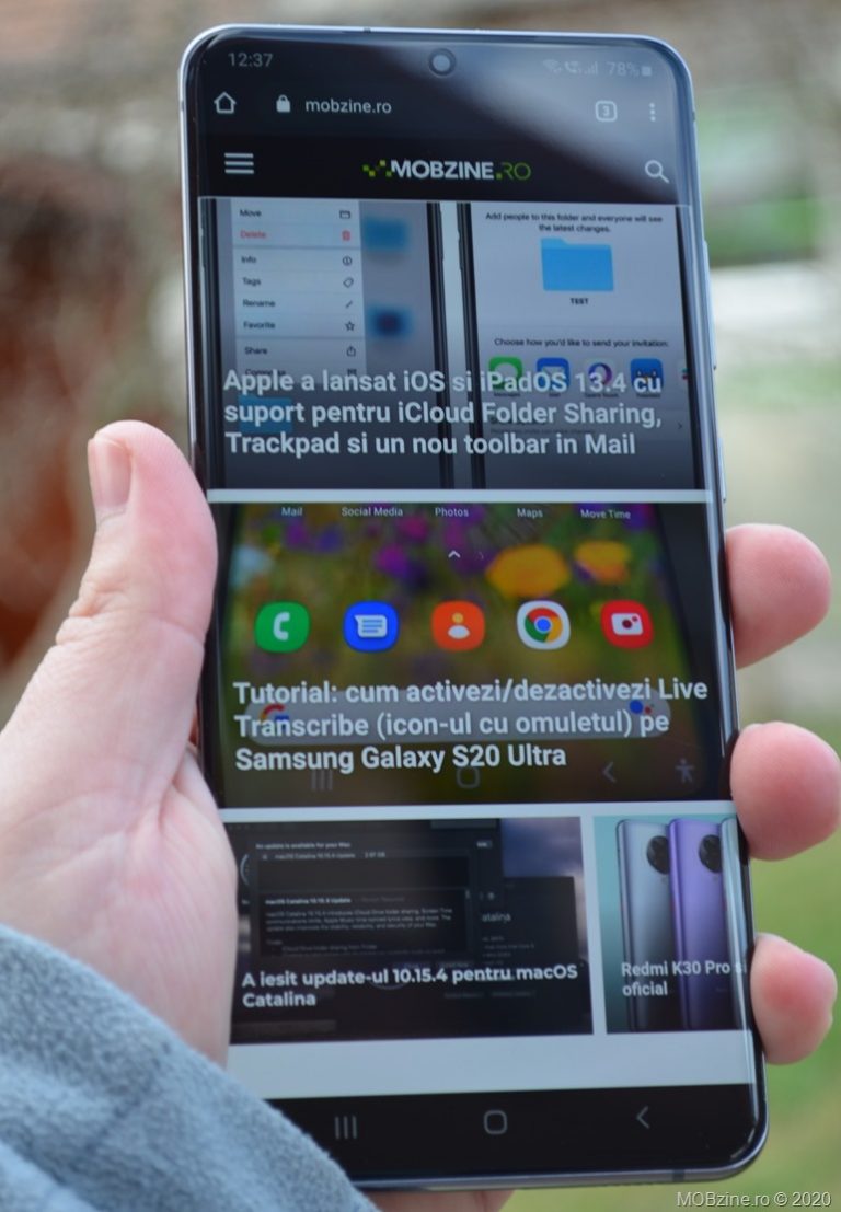 Galaxy S20 Ultra 5G este vârful de gamă adus de Samsung pe piața smartphone-urilor din 2020, echipat cu o configurație hardware excepțională și o super cameră foto de 108MP. Dar își merită banii? Aflați în cele ce urmează.