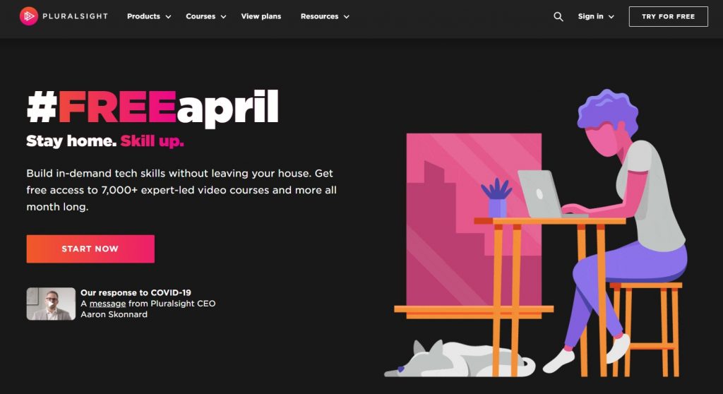 Pe toată perioada lunii aprilie Pluralsight oferă acces gratuit la întreaga sa colecție de cursuri din zona tech.
