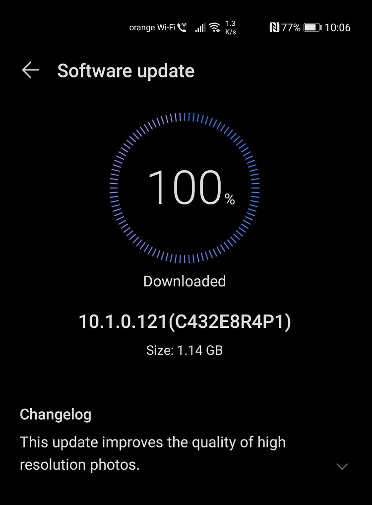 Ieri am primit pe Huawei P40 Pro update0ul 10.1.0.121 (C432E8R4P1) ce îmbunătățește calitatatea pozelor.
