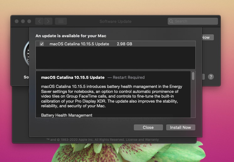 În paralel cu lansarea Microsoft a Windows 10 May 2020 Update și Apple a lansat un nou update de macOS Catalina: 10.15.5 cu noua funcționalitate Battery Health Management.