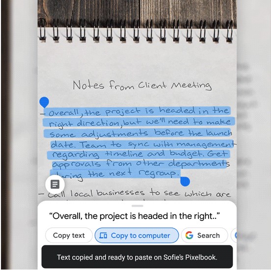 Cel mai nou update Google Lens permite copierea textului direct din imagini pe PC, prounțarea cuvintelor și extragerea de detalii suplimentare prin interograrea motorului de cătuare.