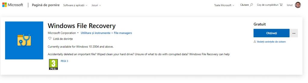 Windows File Recovery este un instrument gratuit pus la dispoziție de către Microsoft pentru recuperarea fișierelor șterse accidental în Windows.