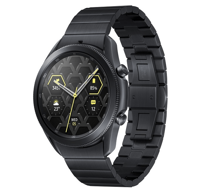 Toate funcțiile preferate de pe Galaxy Watch3 sunt acum integrate pe un dispozitiv realizat dintr-un material nou, elegant și ușor</em>.</figcaption></figure>
<!-- /wp:image -->