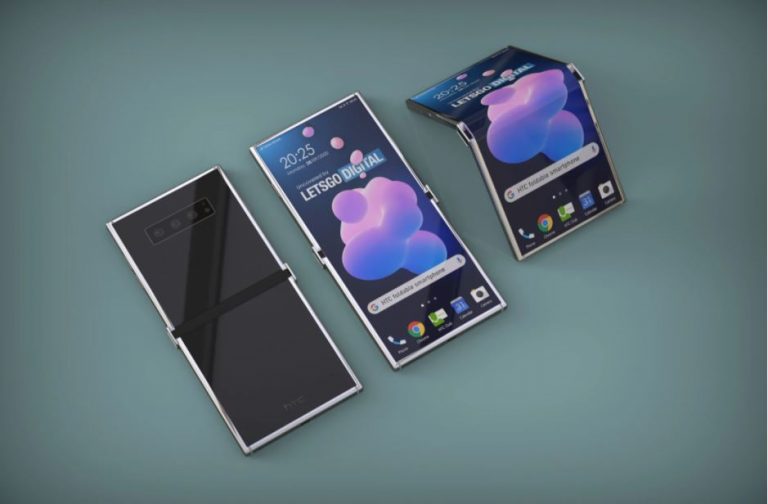 Un prototip al smartphone-ului pliabil HTC - modul de pliere este opus modelelor tradiționale.