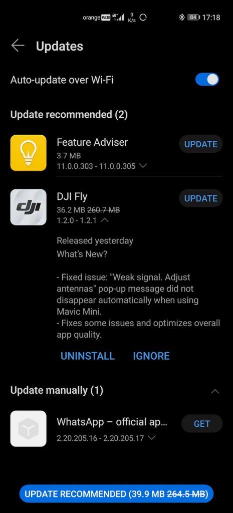 Versiunea 1.2.1 pentru aplicația DJI Fly de Android e disponibilă în Huawei AppGallery.