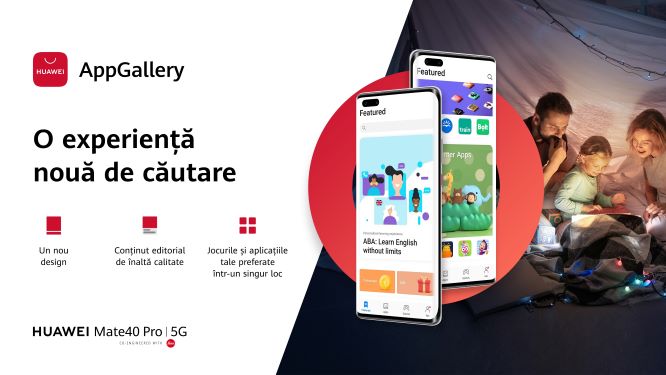 HUAWEI AppGallery primește o nouă interfață pentru o experiență superioară de utilizare.