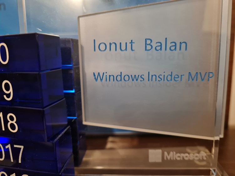 Tocmai ce am fost confirmat Windows Insider MVP pentru încă un an de către Microsoft.