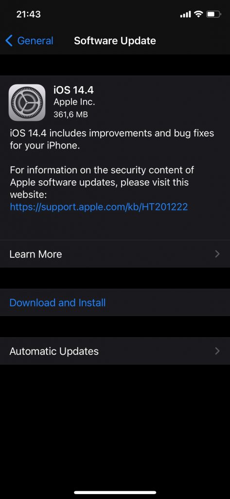 iOS 14.4 vine să repare trei vulnerabilități critice 0day, deja folosite pentru accesul neautorizat la aparatele iPhone/iPad.