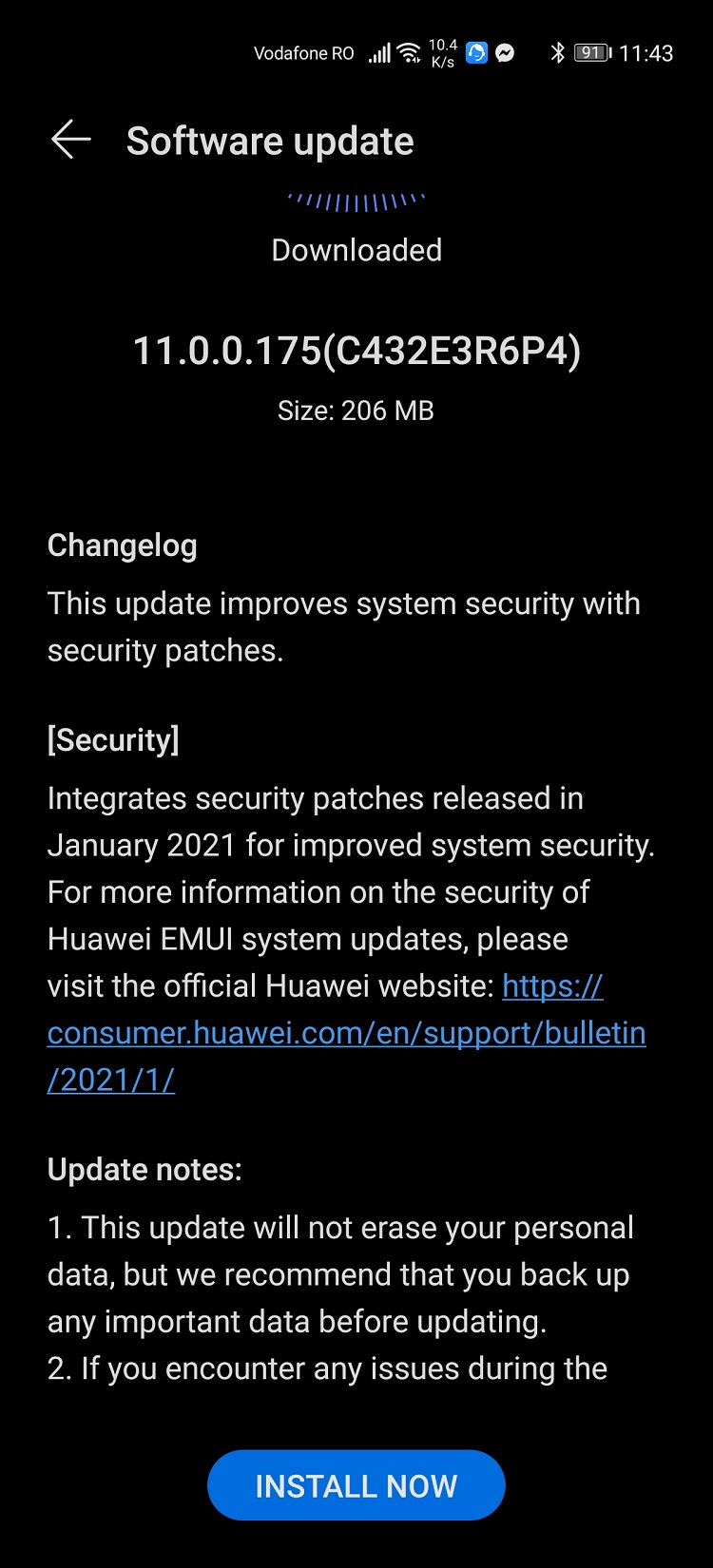 Huawei P40 Pro primeste actualizarea Android cu patch-urile de securitate din ianuarie 2021