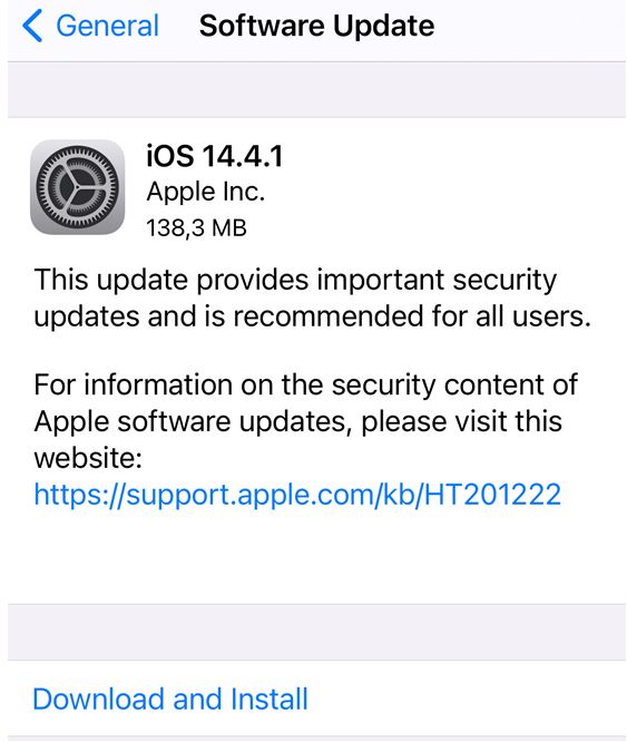 iOS 14.4.1 repară o problemă majoră în WebKit (motorul din Safari) ce poate duce la compromiterea de la distanță a dispozitivului.