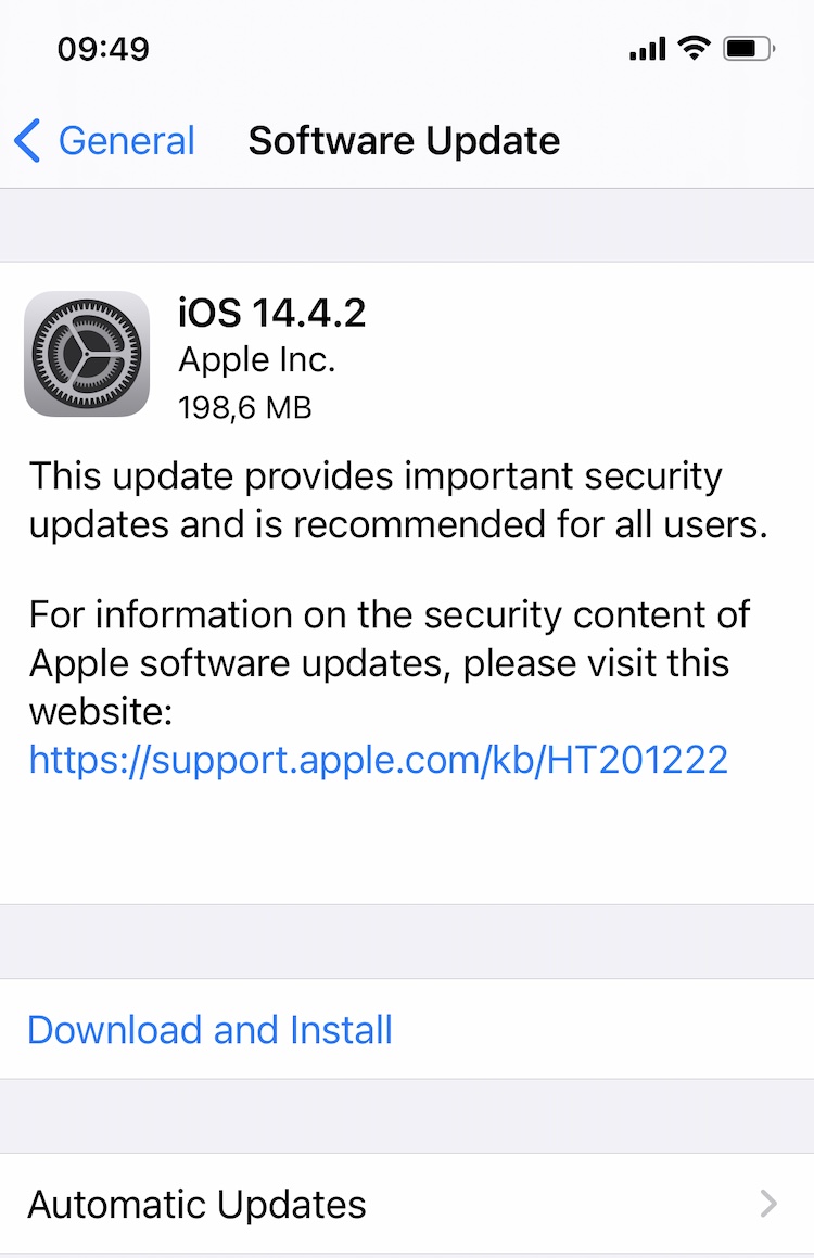 Apple a lansat un update critic pentru iOS: 14.4.2 și 12.5.2