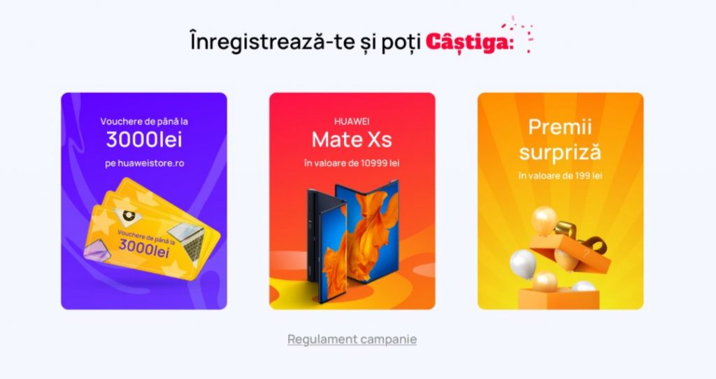 Odată cu lansarea noului magazin online Huawei Store, compania oferă premii substanțiale, inclusiv un smartphone pliabil Mate Xs de 10999 LEI!