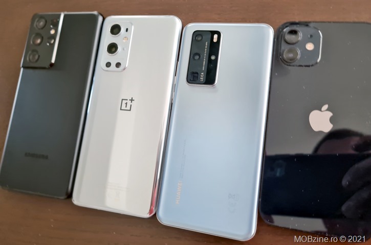 Aflați ce smartphone are cea mai bună autonomie: OnePlus 9 Pro vs Samsung Galaxy S21 Ultra 5G vs Huawei P40 Pro 5G.