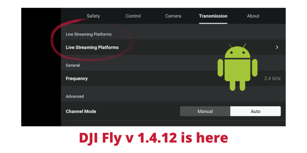Cea mai nouă versiune a aplicației DJI Fly de Android (1.4.12) vine cu posibilitatea de Live Stream în timpul zborului.