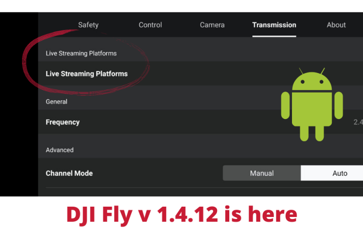 Cea mai nouă versiune a aplicației DJI Fly de Android (1.4.12) vine cu posibilitatea de Live Stream în timpul zborului.