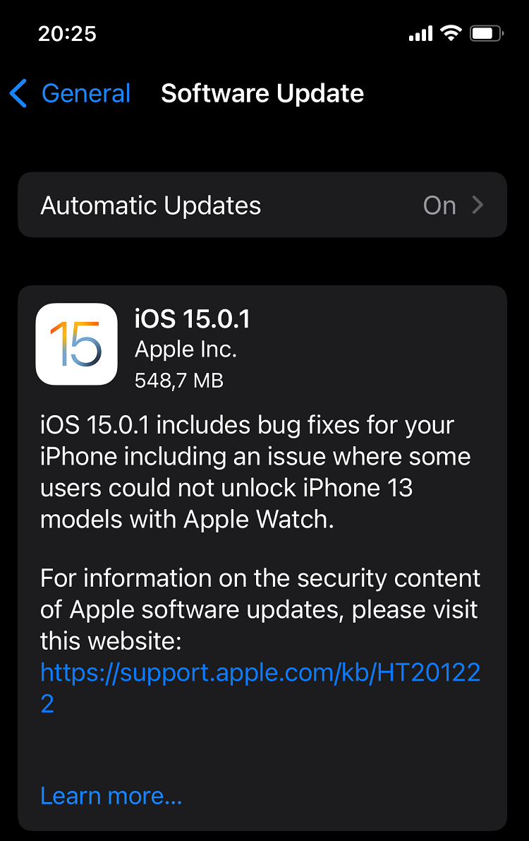 Apple lanseaza (rapid) iOS 15.0.1 pentru a repara doua bug-uri importante