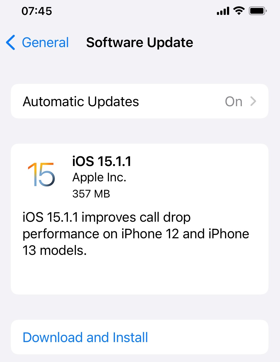 Apple a lansat un patch la patch: iOS 15.1.1 care vine să repare probleme de apeluri pe iPhone 12 și iPhone 13.