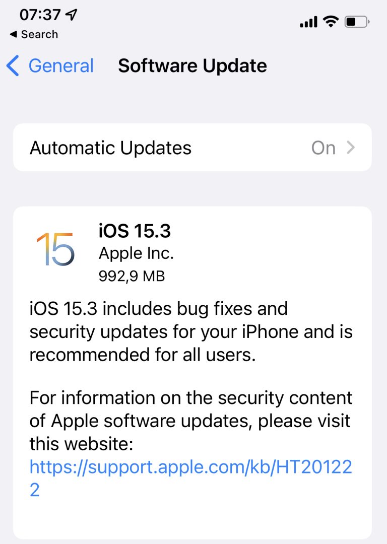 iOS 15.3 e lansat oficial si vine cu o gramada de patch-uri de securitate
