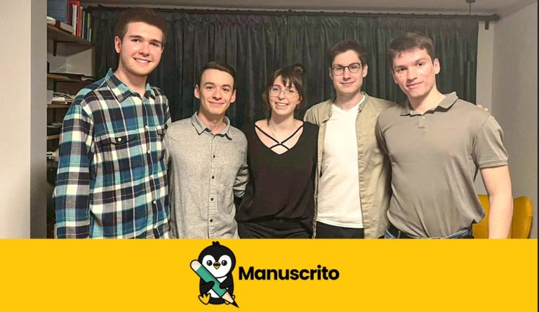 Andrei-Mihai Vasil, Octavian-Alexandru Trifan, Anastasia Susciuc, Tudor Tișe (studenți în anul 2 la specializarea Informatică engleză) și Paul-Tudor Pop (anul 4, UTCN), componenții echipei Manuscrito, ajunși în finala mondială a Imagine Cup 2022.