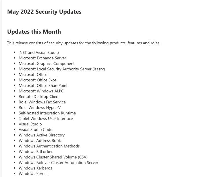 În cadrul patch tuesday de mai 2022, Microsoft repară 75 de probleme, dintre care 3 vulnerabilități 0day.