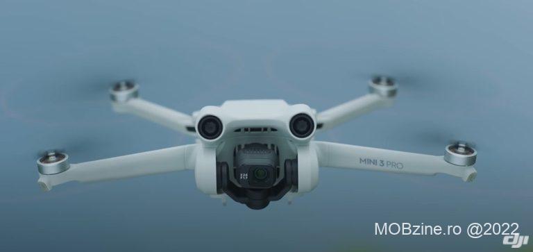 DJI a lansat oficial cel mai nou membru al familiei mini: DJI Mini 3 Pro, sub 250g, înregistrare 4K și opțiune de urmărire.