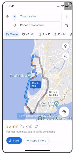 Google începe să afișeze în Maps detalii legate de costul taxelor de drum.