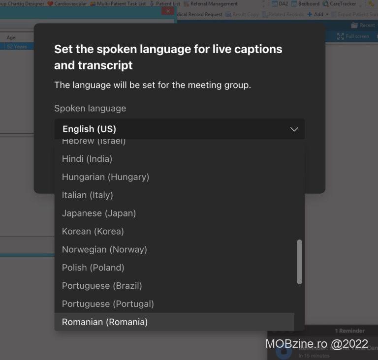 Puteți folosi în Microsoft Teams opțiunea de transcriere a unui apel de voce direct în limba română.