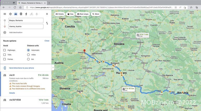 Opțiunea de calcul pentru ruta eco din Google Maps va fi disponibilă și pentru România din această săptămână.