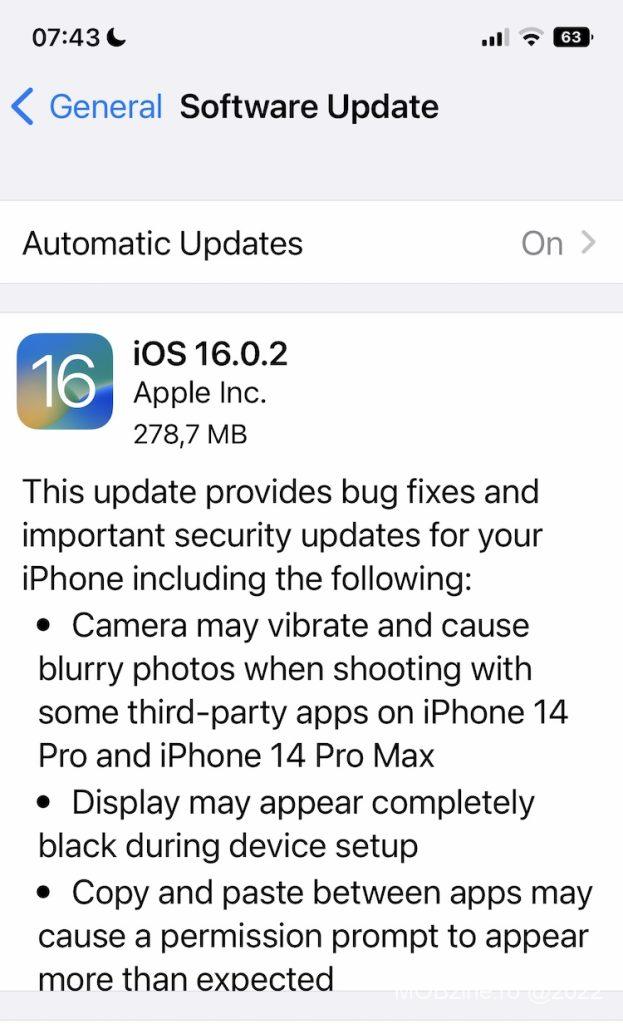 Update-ul iOS 16.0.2 a fost lansat aseară și repară câteva din principalele probleme, în special cele detectate pe modelele iPhone 14!