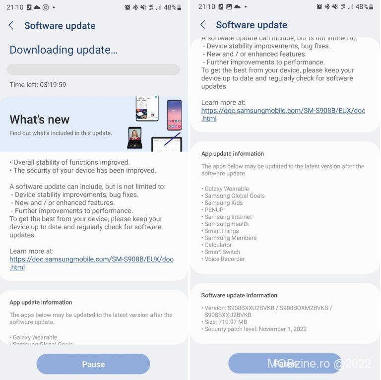 Samsung Galaxy S22 Ultra primeste un nou update de securitate