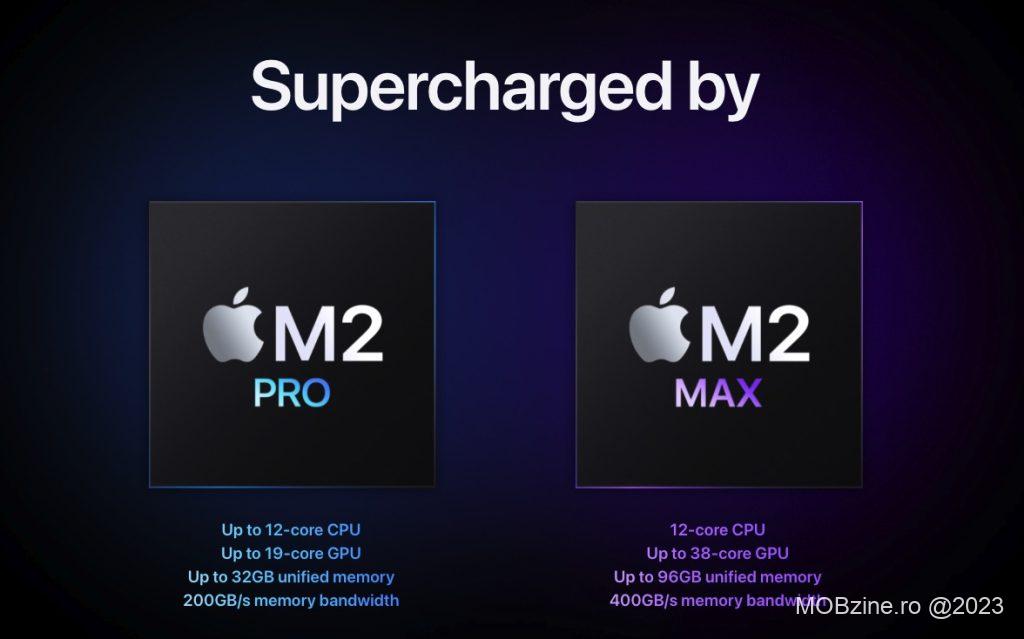 Ieri seară Apple a lansat (adică a dat un comunicat de presă) noile modele MacBook Pro și Mini cu cipseturile M2 Pro/M2 Max.