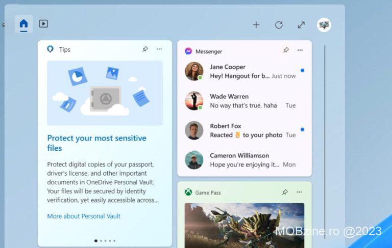 În Windows 11 Insider Preview 25284 apare widget-ul Messenger