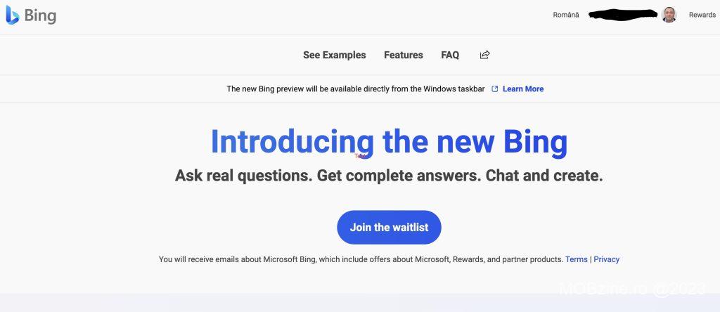 De ieri accesul la Bing Chat se face automat, fără listă de așteptare.
