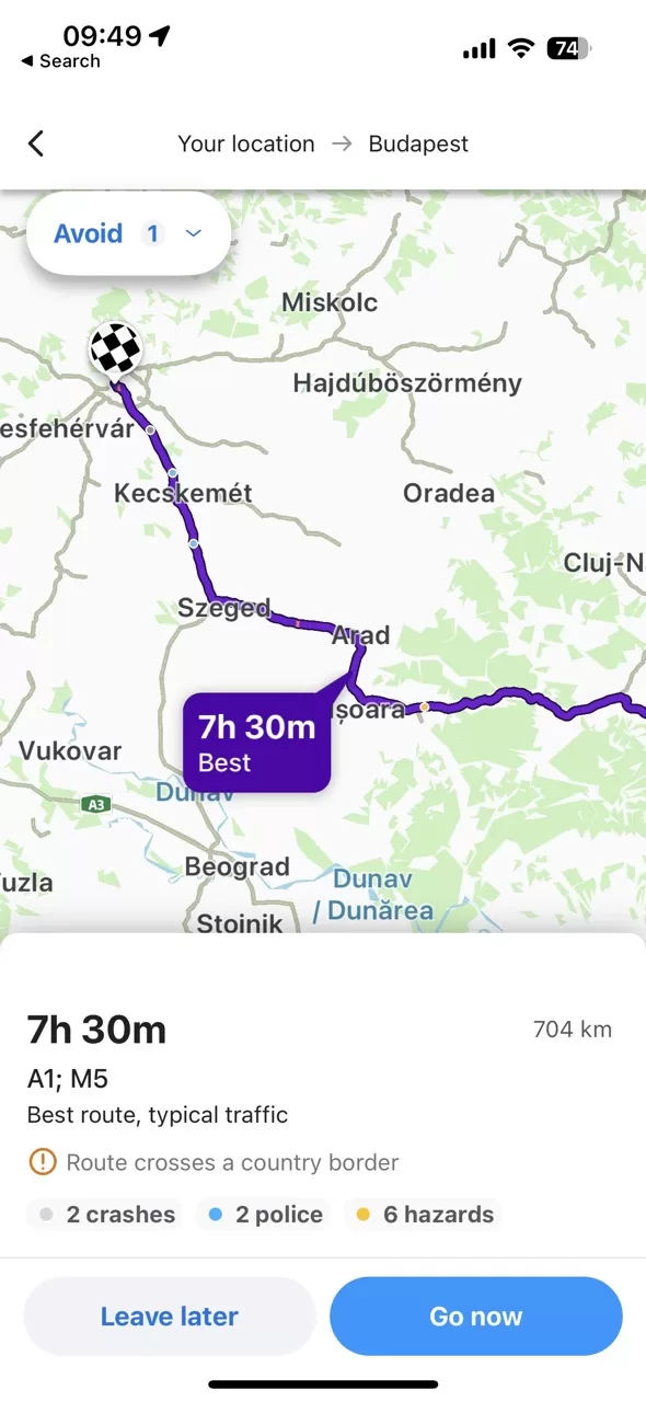 Cum setezi Waze ca să îți ofere rute pe autostrăzile din Austria și Ungaria.