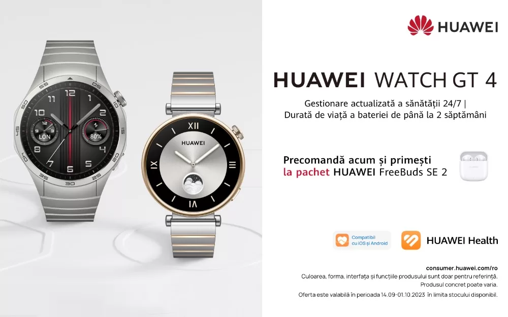 Noua serie de ceasuri smart HAUWEI Watch GT 4 a fost lansată oficial. Aflați ce aduc nou!