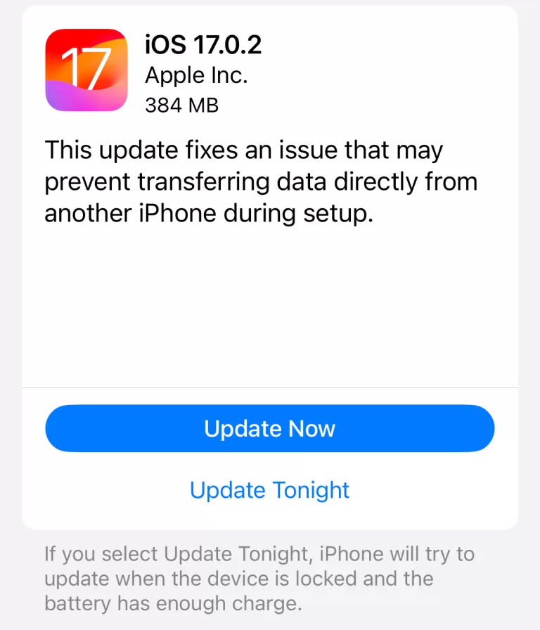 iOS: 17.0.2