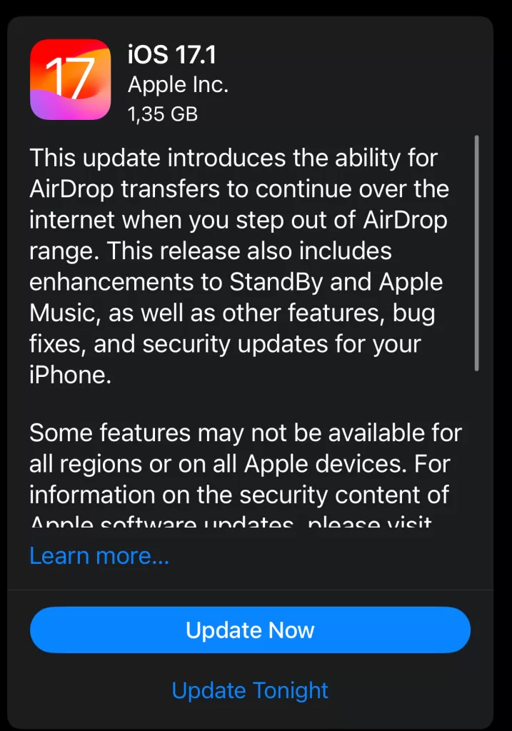 Apple tocmai ce a lansat iOS 17.1, un update de iOS care aduce câteva funcții noi și repară mai multe bug-uri. Descoperiți aici despre ce e vorba!