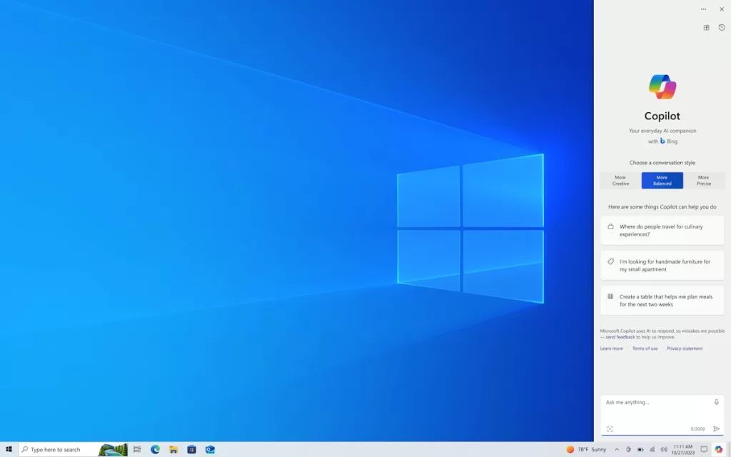 Microsoft a anunțat că a dat drumul la Copilot și pe Windows 10, doar în variantele Insider Preview!