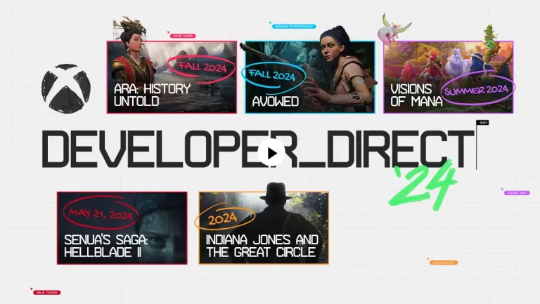 La evenimentul DEVELOPER_DIRECT au fost prezentate cinci jocuri exclusive Xbox ce vor fi lansate în 2024: Hellblade II, Indiana Jones, Ara, Avowed și Visions of Mana.