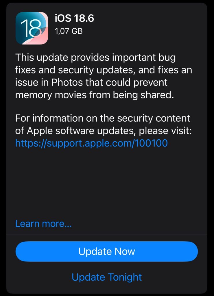 Apple a lansat iOS 18.6 pentru a repara o grămadă de probleme, multe dintre ele de securitate. Instalați-l cât mai repede!