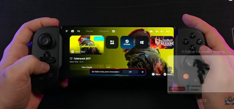 Folosind platforma GameHub, Cyberpunk 2077 de PC merge (chiar bine) pe un Red Magic 11 Pro!