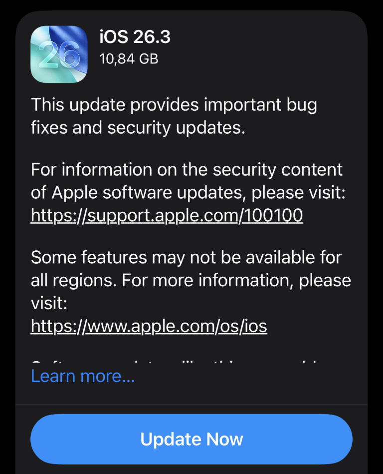 După o lungă perioadă de testare Apple a lansat iOS 26.3 un pachet voluminos cu schimbări ... mai puțin evidente.