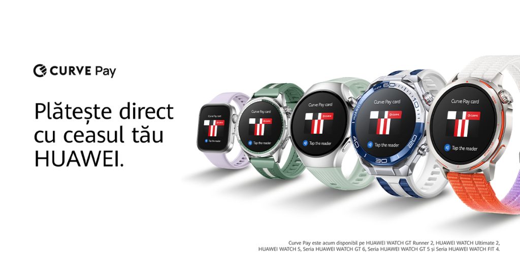 Începând de astăzi e posibil să folosiți ceasurile smart Huawei (cu suport NFC) pentru a face plăți contactless în România, UE și alte câteva țări.